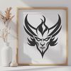 Epic Dark Lord Illustration A dark figure with horns and a pointed tail, depicted in bold lines for illustration purposes.