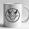 Dark Icon SVG - Evil Symbol A dark figure with horns and a pointed tail, representing the concept of evil or devilish themes.