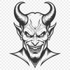 An illustration of Satan, available as a vector image for use in various design software such as Illustrator or Procreate.