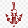 Intricate Decorative Skull Vector Art A decorative Gothic-style skull with intricate details, suitable for vector graphics.