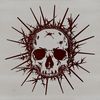 Stylized Thorns Skull Design A stylized skull design featuring thorns, suitable for Halloween decorations or as a tattoo template.