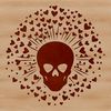 Bold Love Symbol SVG Image A stylized skull design incorporating heart motifs in a bold and graphic style.