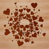 Romantic Skull SVG Clip Art Design A stylized skull design with red love hearts incorporated into the bones.