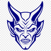 A dark and imposing illustration of Satan with horns and a fiery aura.