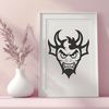 A detailed illustration of the devil in a dark fantasy setting, suitable for Halloween decorations or costumes.