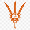 Dark Gothic Skull Vector Art A darkened, ornate skull with Gothic-inspired details, suitable for Halloween decorations and designs.