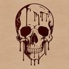 Beautiful Drip Effect Skull Design A detailed illustration of a dripping skull in a gothic style, suitable for vector art and design projects.
