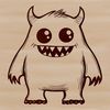 A vector graphic design of a playful monster icon, ideal for Halloween-themed crafts and designs.