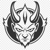 Horned Demon Illustration A stylized illustration of the devil with horns and wings.