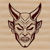 Bold Devil Illustration in Vector Design A digital illustration of the Devil, a traditional Halloween figure, in a bold vector design.