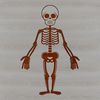 Beautiful Standing Skeleton Graphic A 2D illustration of a standing skeleton, created as vector art for various design uses.