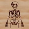Geometric Skeleton Design A cartoon-style skeleton design made from geometric shapes and lines.