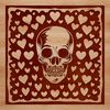 A detailed illustration of a human skull with intricate design elements suitable for tattoo designs and vector art.