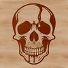 Free Vector Art - Dripping Skull Icon A dark, gothic-themed skull design with dripping, eerie details, suitable for vector art and cutting machine projects.