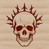 Gothic Skull Illustration for Cutting Machines A stylized illustration of a skull with Gothic-inspired details, suitable for cutting machines and vector art designs.