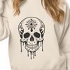 Beautiful SVG Skull Graphic Design Asset A detailed illustration of a skull with dripping blood, suitable for use in graphic design projects.