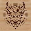 Satanic Symbol Design A depiction of the devil in a dark, mysterious setting, suitable as a Halloween design or clip art.