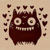 Halloween Monster Design with Love Hearts A cute monster design featuring love hearts, ideal for Halloween-themed crafts.