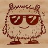 A cartoon monster wearing sunglasses on a Halloween-themed background.