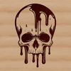 Dripping Skull SVG Artwork A detailed illustration of a skull with dripping liquid, suitable for vector art and cutting machine designs.