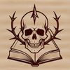Free Vector Halloween Decoration A stylized gothic skull illustration in vector format, ideal for Halloween decorations or designs.