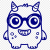 Free Monster Wearing Glasses SVG - Free Download