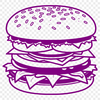 Digital Hamburger Illustration A digital illustration of a classic hamburger featuring a beef patty, lettuce, cheese, and tomato on a sesame seed bun.