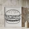 Wholesome Hamburger Icon A simple vector illustration of a classic hamburger with a bun and patty.