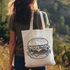 Edible Hamburger Design An editable vector design for a hamburger icon featuring a stylized representation of a grilled burger on a bun.