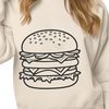 Beautiful Cheeseburger Illustration in Vector Format A flat illustration of a hamburger with cheese, lettuce, tomato, and onion.