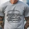 Beautiful Stylized Hamburger Design An SVG design featuring a stylized representation of a traditional hamburger with condiments and toppings.