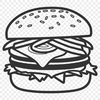 Classic Cheese Burger Vector Icon Vector illustration of a classic hamburger with cheese on top.