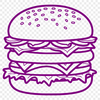 Line Art Hamburger Icon A simple line art illustration of a hamburger on a white background.
