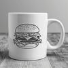 Vector Hamburger Design SVG File A high-quality illustration of a classic cheeseburger, perfect for vector art and commercial or personal use.