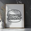 Classic Condimented Burger Illustration A simple illustration of a classic hamburger with condiments on top.