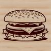 Round Bun Burger Vector Art A stylized illustration of a classic hamburger with a round bun and beef patty.