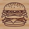 Cute Food SVG Image A digital representation of a classic hamburger sandwich.