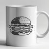 Simplified Hamburger Icon in Vector Format A simplified illustration of a classic hamburger with melted cheese.