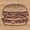 Classic Hamburger Illustration A vector illustration of a classic hamburger with melted cheese and toppings.