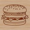 Delicious SVG Hamburger Illustration A digital illustration of a classic hamburger with a round bun and a patty topped with cheese.