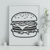 Free Hamburger Design A classic hamburger design consisting of a beef patty, cheese, lettuce, tomato, and condiments on a bun.