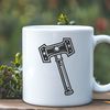 An icon representation of a hammer in vector format suitable for digital designs.