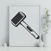 Tool for shaping and pounding objects A detailed vector drawing of a tool used for pounding or shaping objects.