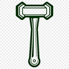 Vector illustration of a hammer tool with detailed design elements.