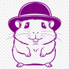 Small Mammal in a Fun Hat SVG A small rodent wearing a hat, suitable for use in design projects.