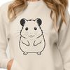 Whimsical Hamster in Cage A cute, furry hamster in a cage environment, perfect as a vector graphic for crafting or design projects.