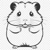 Hamster Silhouette Icon A small, furry rodent with large round eyes, sitting on its hind legs.