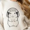 Free Vector Pet Icon A simple line art illustration of a hamster sitting in a cage, suitable for printing and cutting out using a cutting machine.