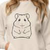 Fluffy Rodent Silhouette A cute and small rodent with fluffy fur and large eyes, commonly kept as a household pet.