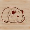 Beautiful Vector Hamster Graphic A vector graphic representation of a cute hamster with smooth lines and no background.